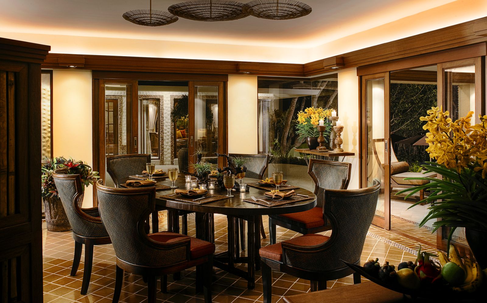 Phranang villa dining room at Rayavadee in the Krabi region of Thailand