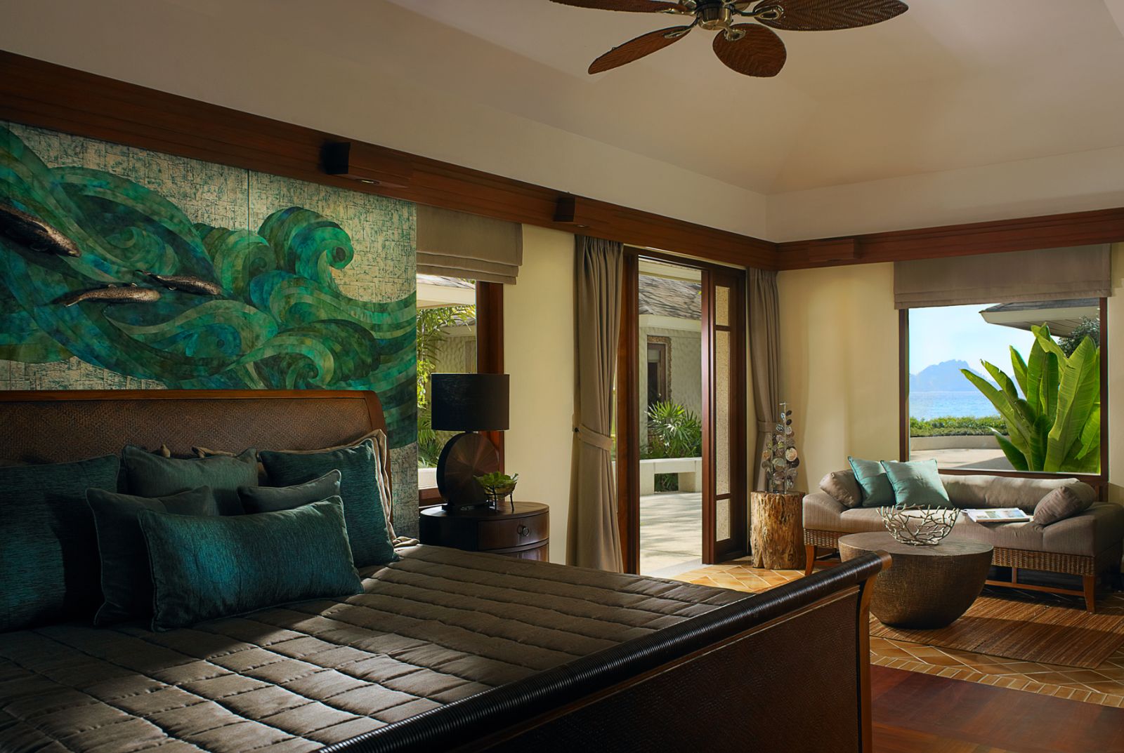 Phranang villa king size bedroom at Rayavadee in the Krabi region of Thailand