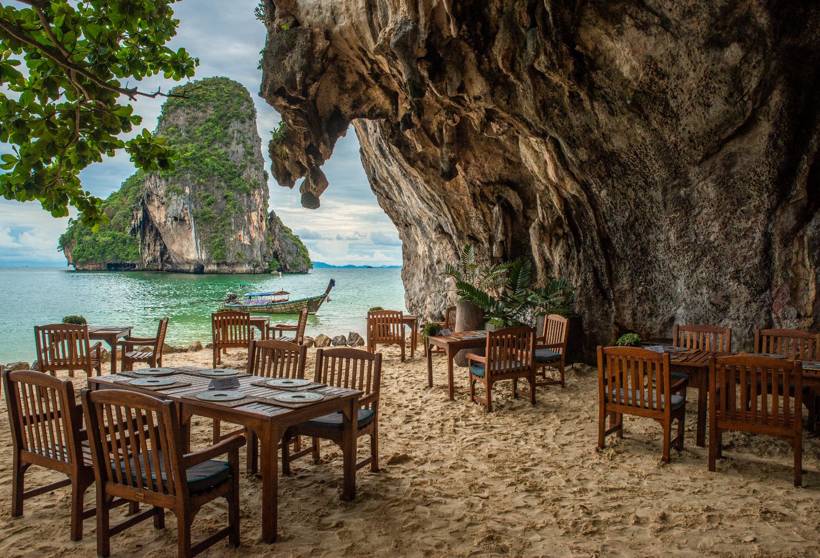 The Grotto restaurant at Rayavadee in the Krabi region of Thailand