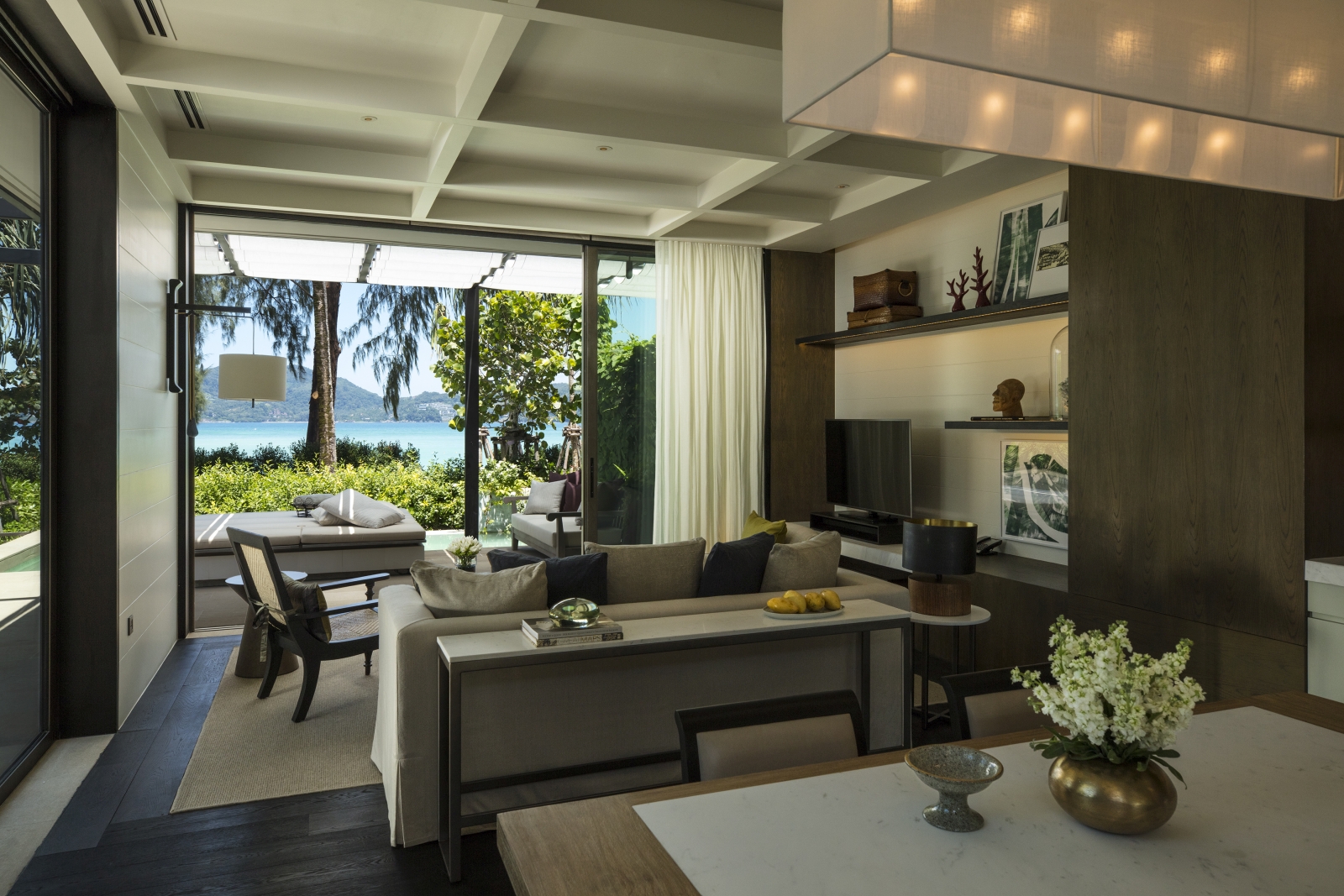 Living area in Beachfront Villa
