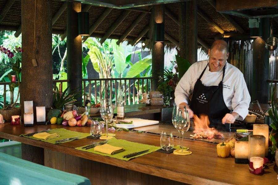 Chef's table dining experience at luxury resort six sense yao noi