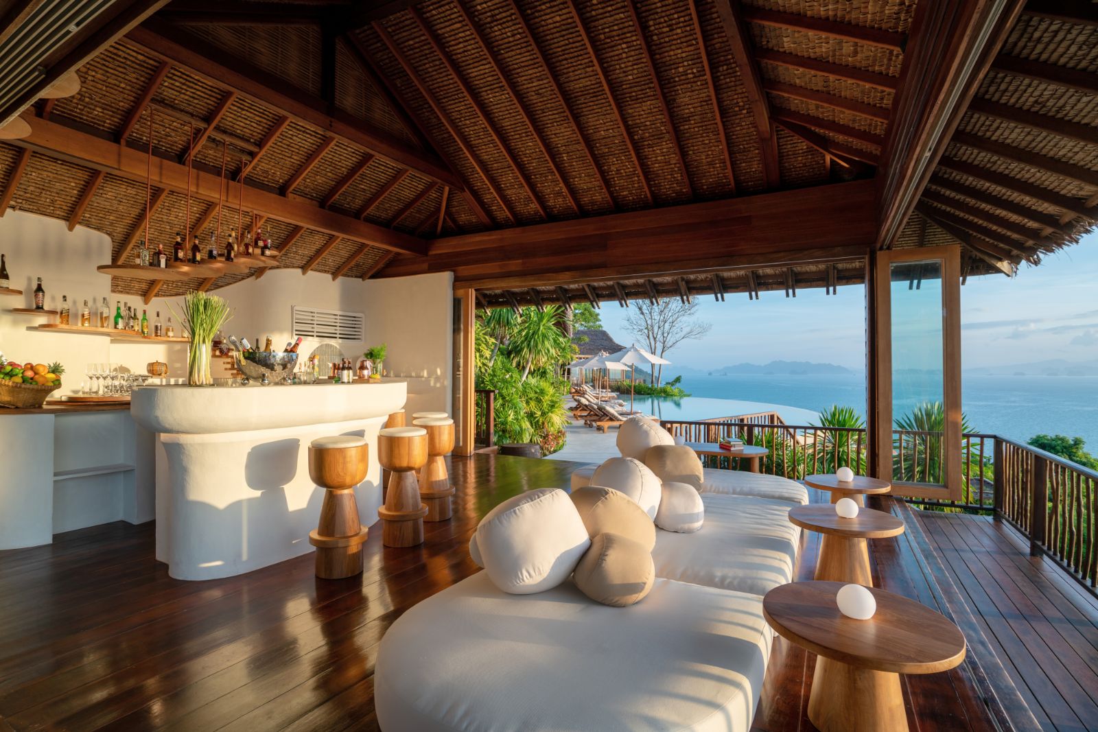 The Hilltop bar  at luxury resort Six Senses Yao Noi