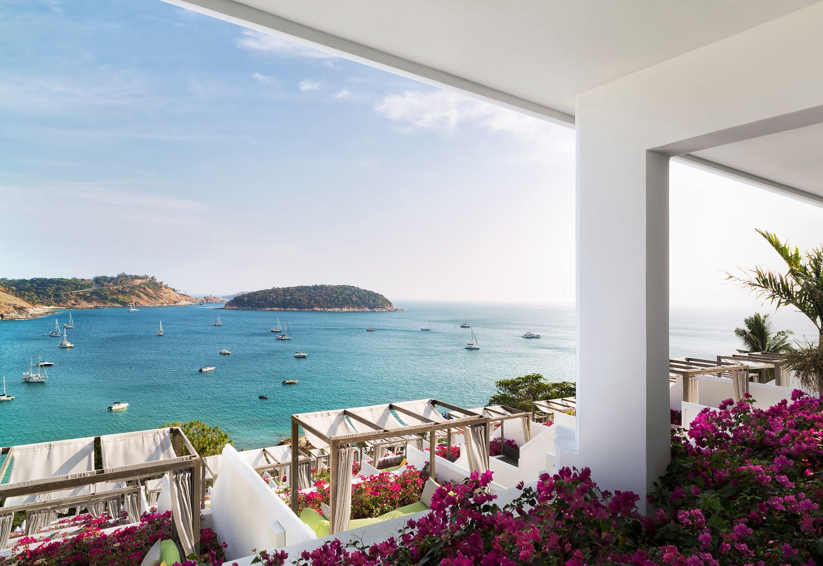Deluxe ocean view suite terrave at The Nai Harn resort in the Phuket region of Thailand