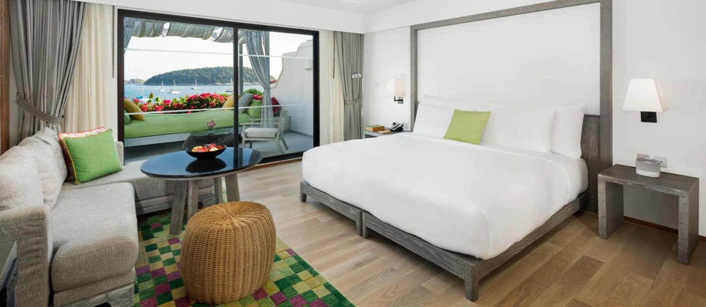 Family suite bedroom at The Nai Harn resort in the Phuket region of Thailand