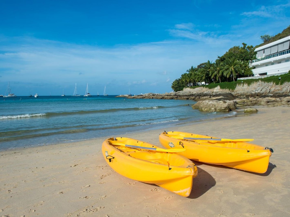 Watersports on the beach at The Nai Harn resort in the Phuket region of Thailand