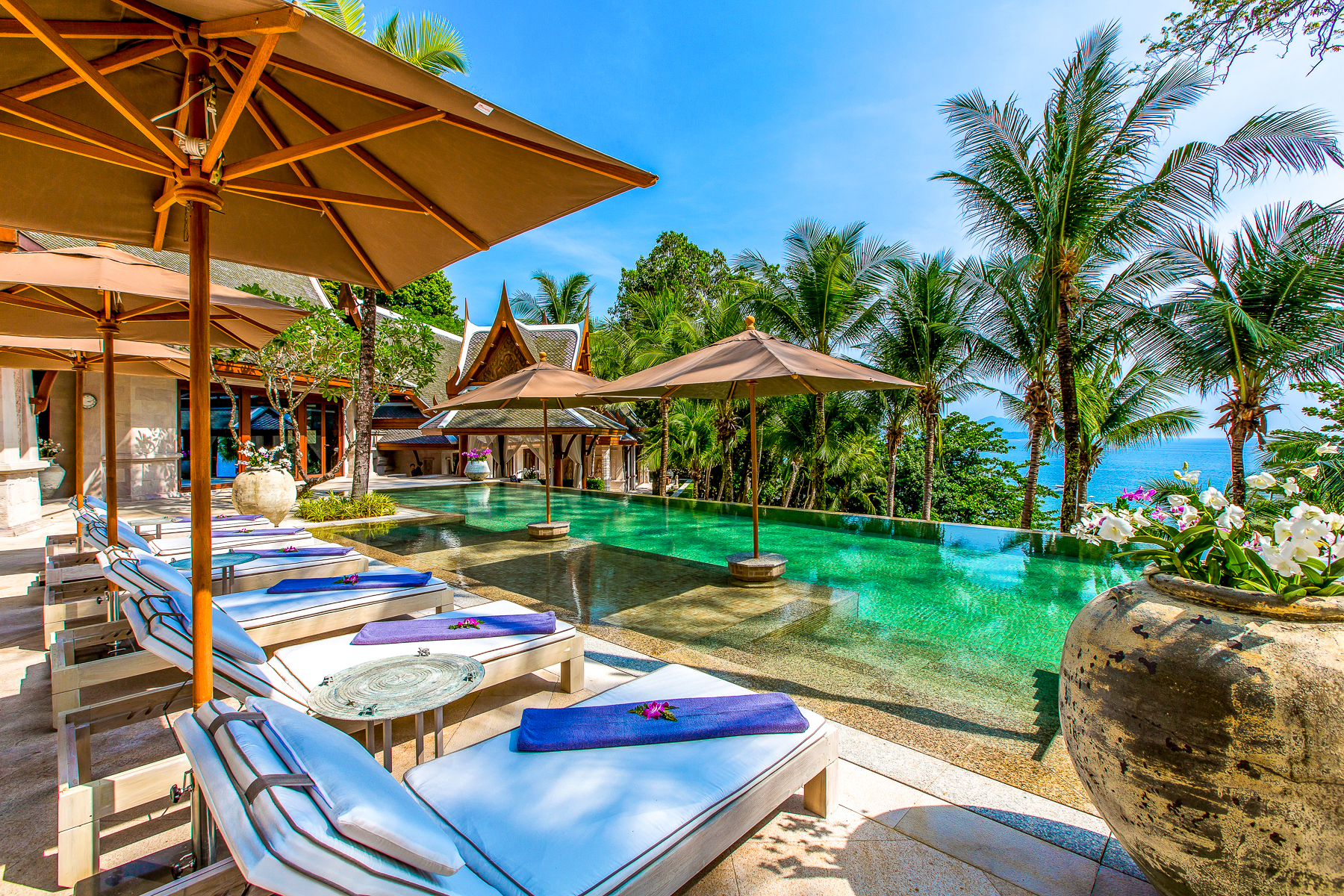 Ocean front villa pool at Trisara on Phuket