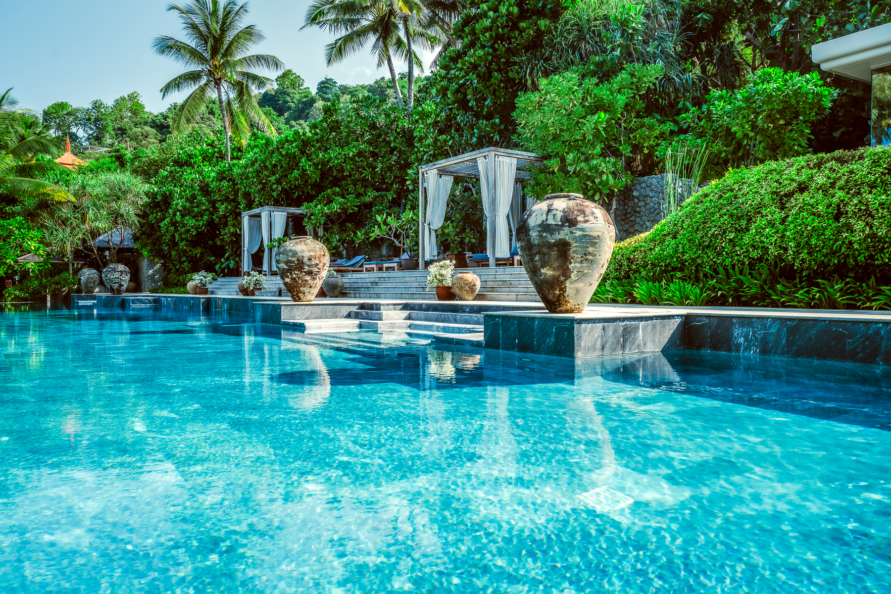 Pool cabana at Trisara on Phuket