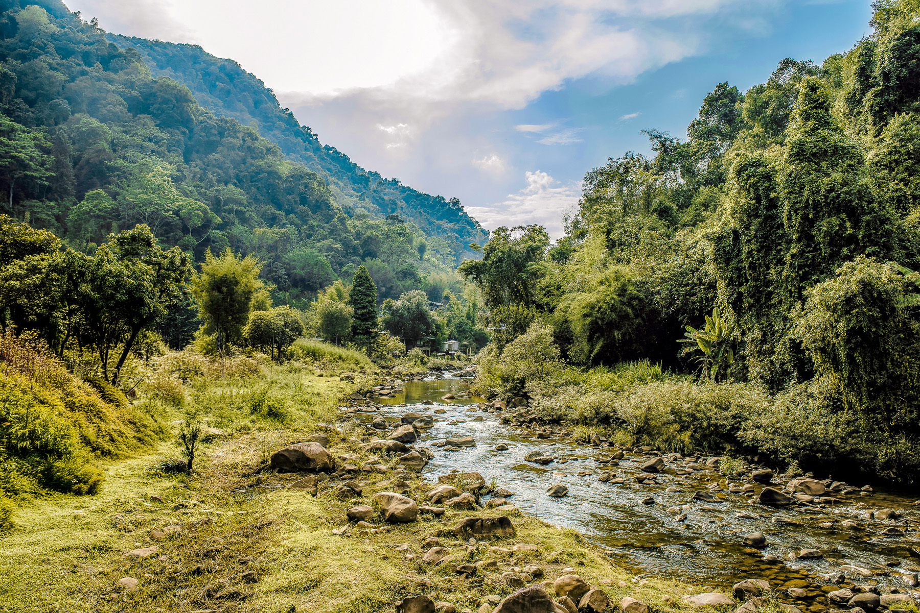 River running through Nan Province in northern Thailand