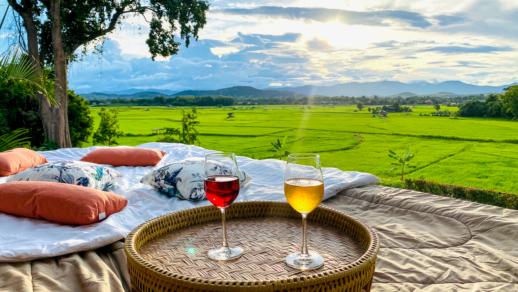 Drinks served with a view at Nan Seasons Boutique Resort in Thailand's Nan Province