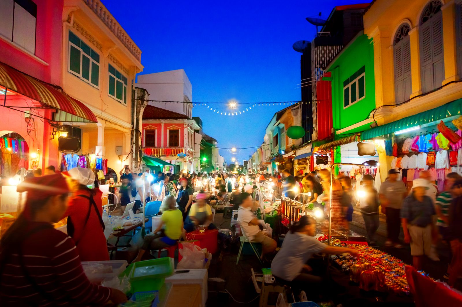 A night time market in the Phuket region of Thailand