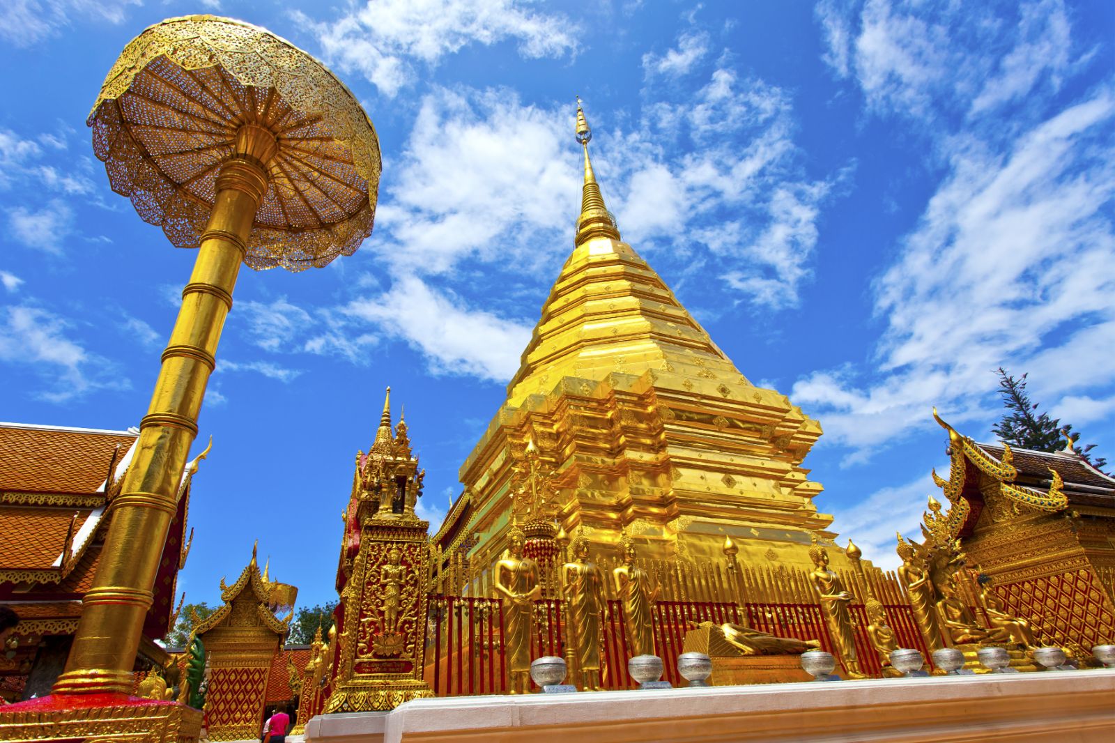 Chiang Mai temple viewed from below