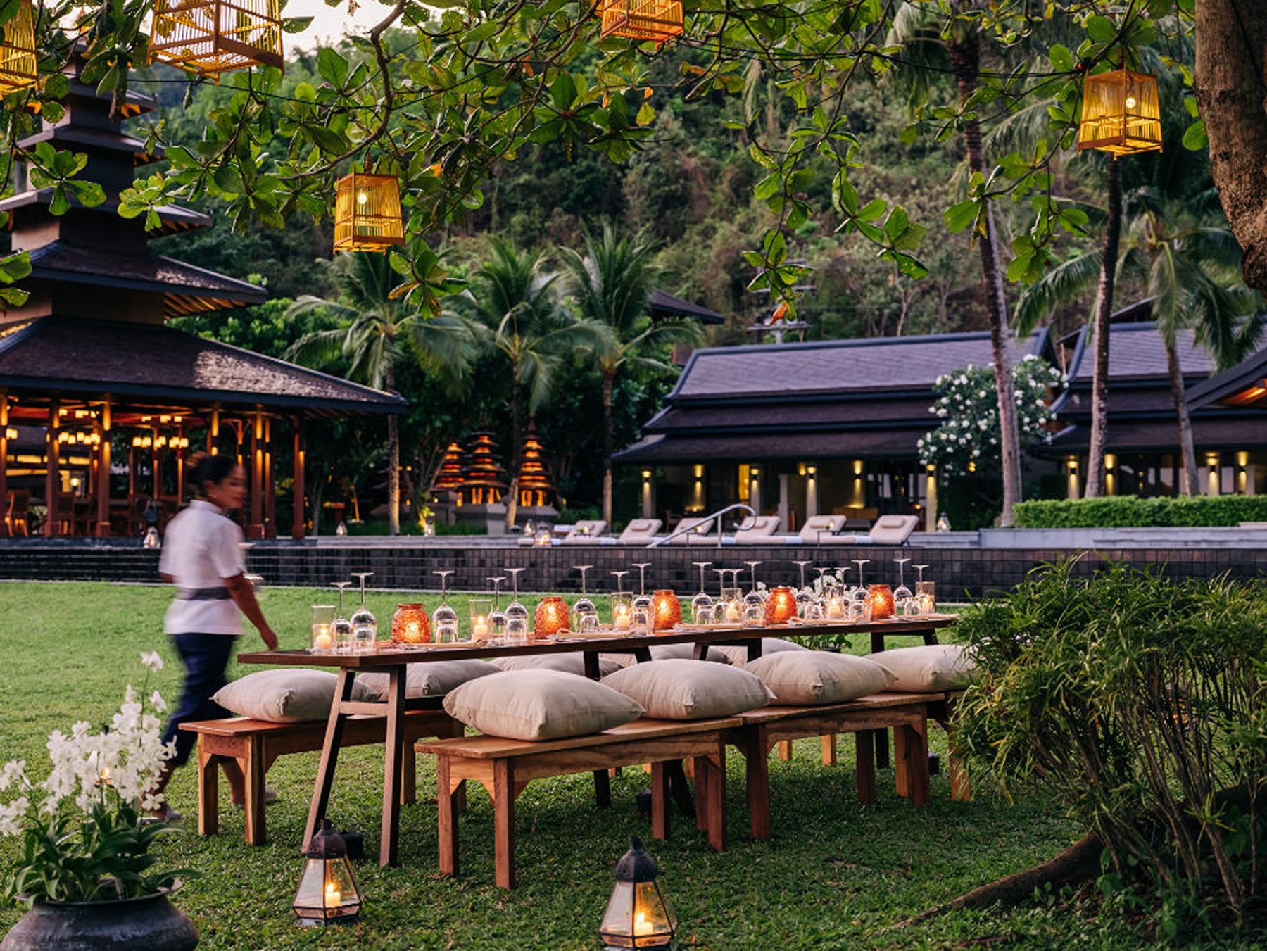Outdoor dining table setup at ANI Thailand