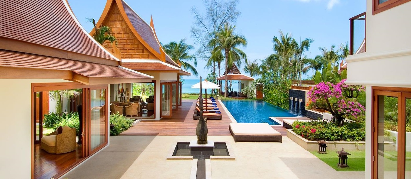 Gardens and grounds of Baan Samlarn on the west coast off Koh Samui in Thailand