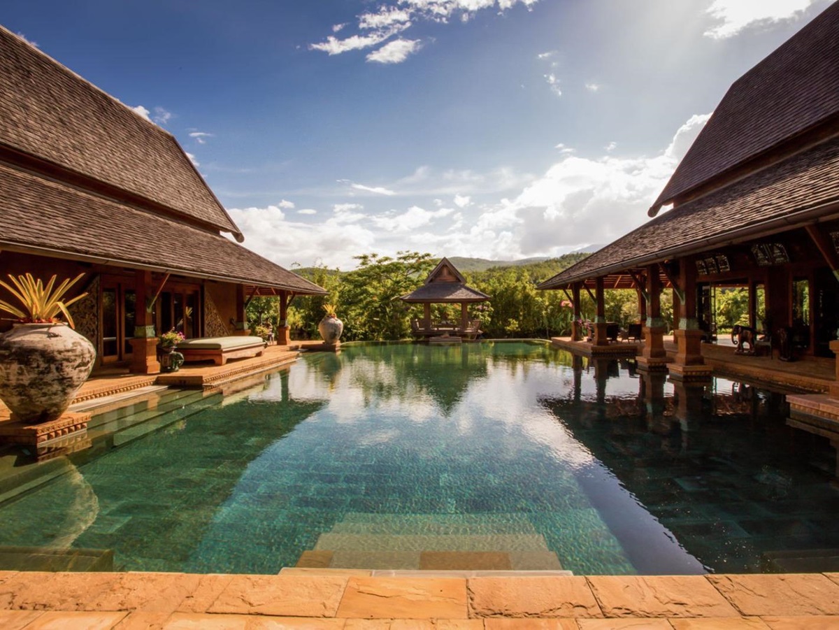 Poolside at Howie's HomeStay in Chiang Mai, Thailand