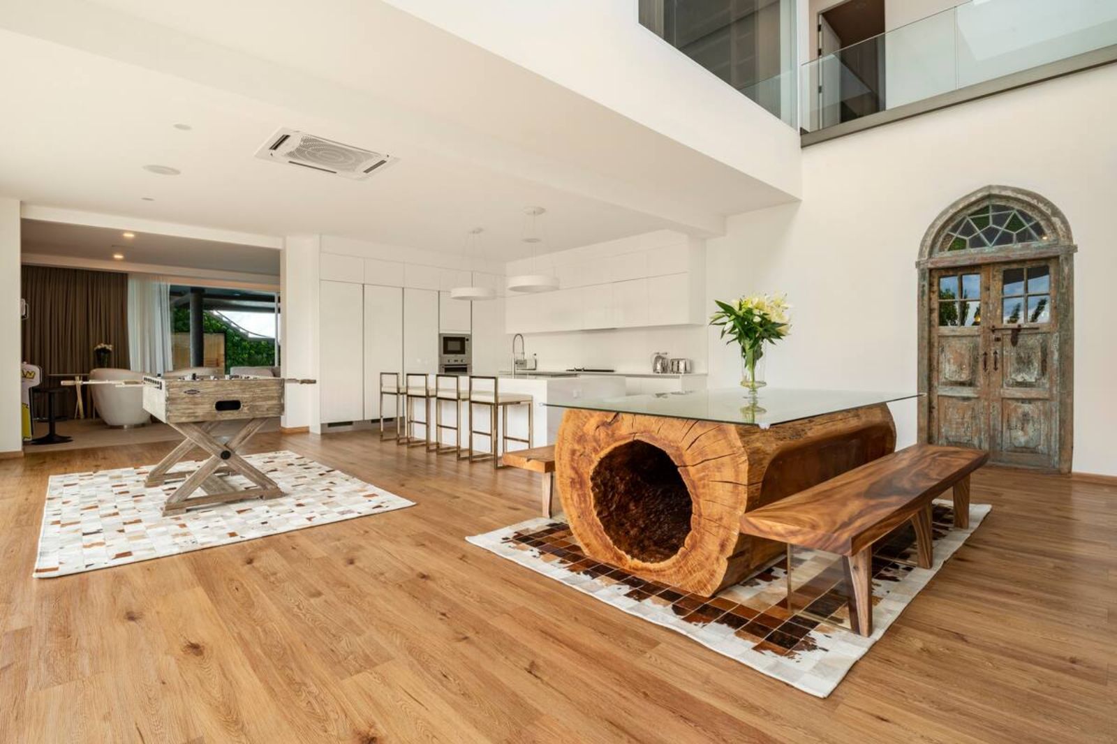 Kitchen and dining table at Palm Villa in Thailand's Chiang Mai region
