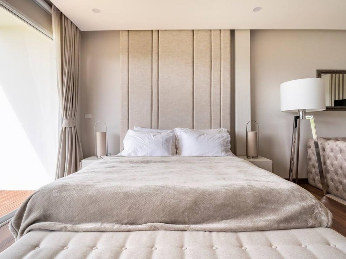 Master suite bed at Palm Villa in Thailand's Chiang Mai region