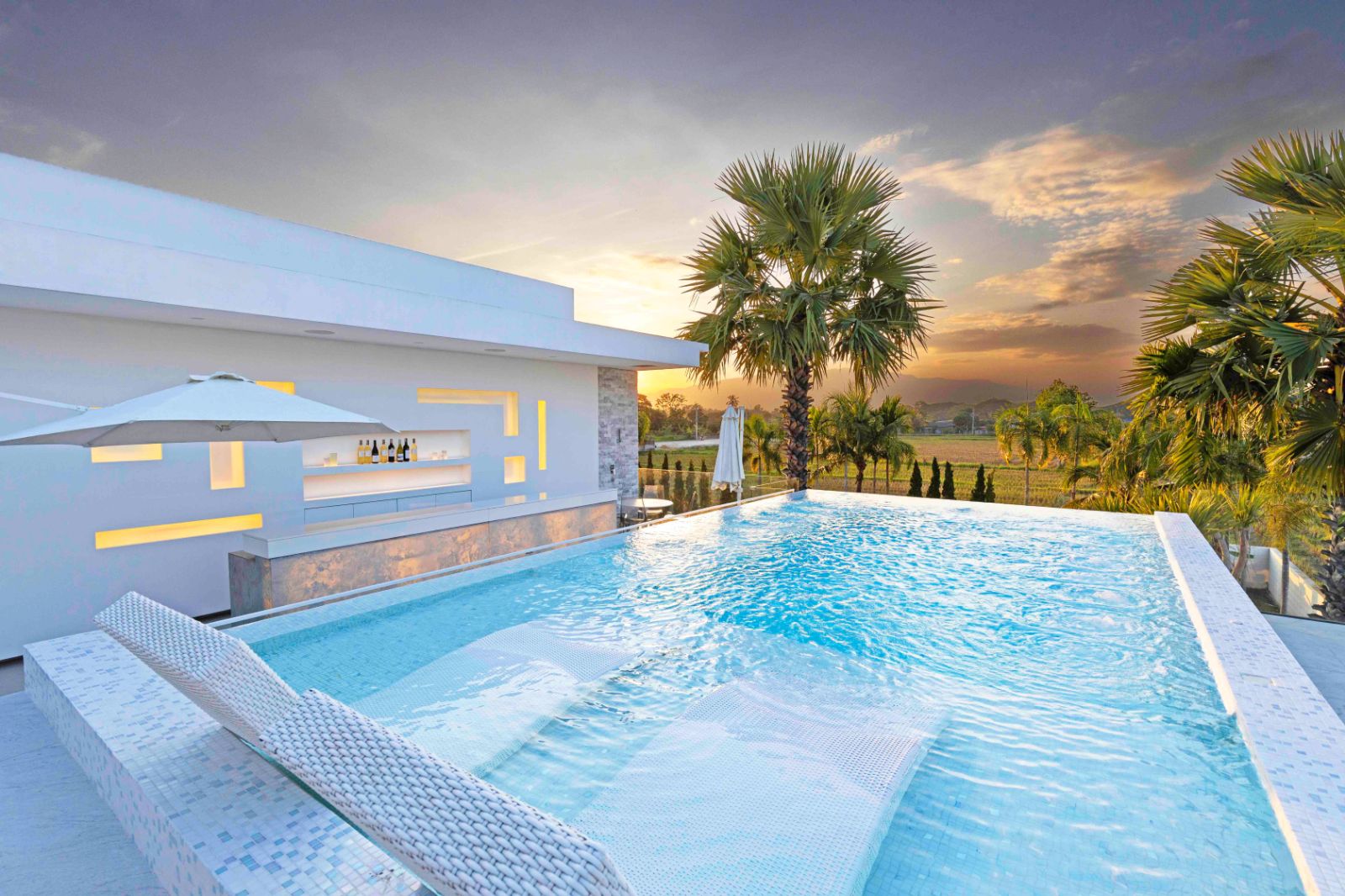 Rooftop bar and views at Palm Villa in Thailand's Chiang Mai region