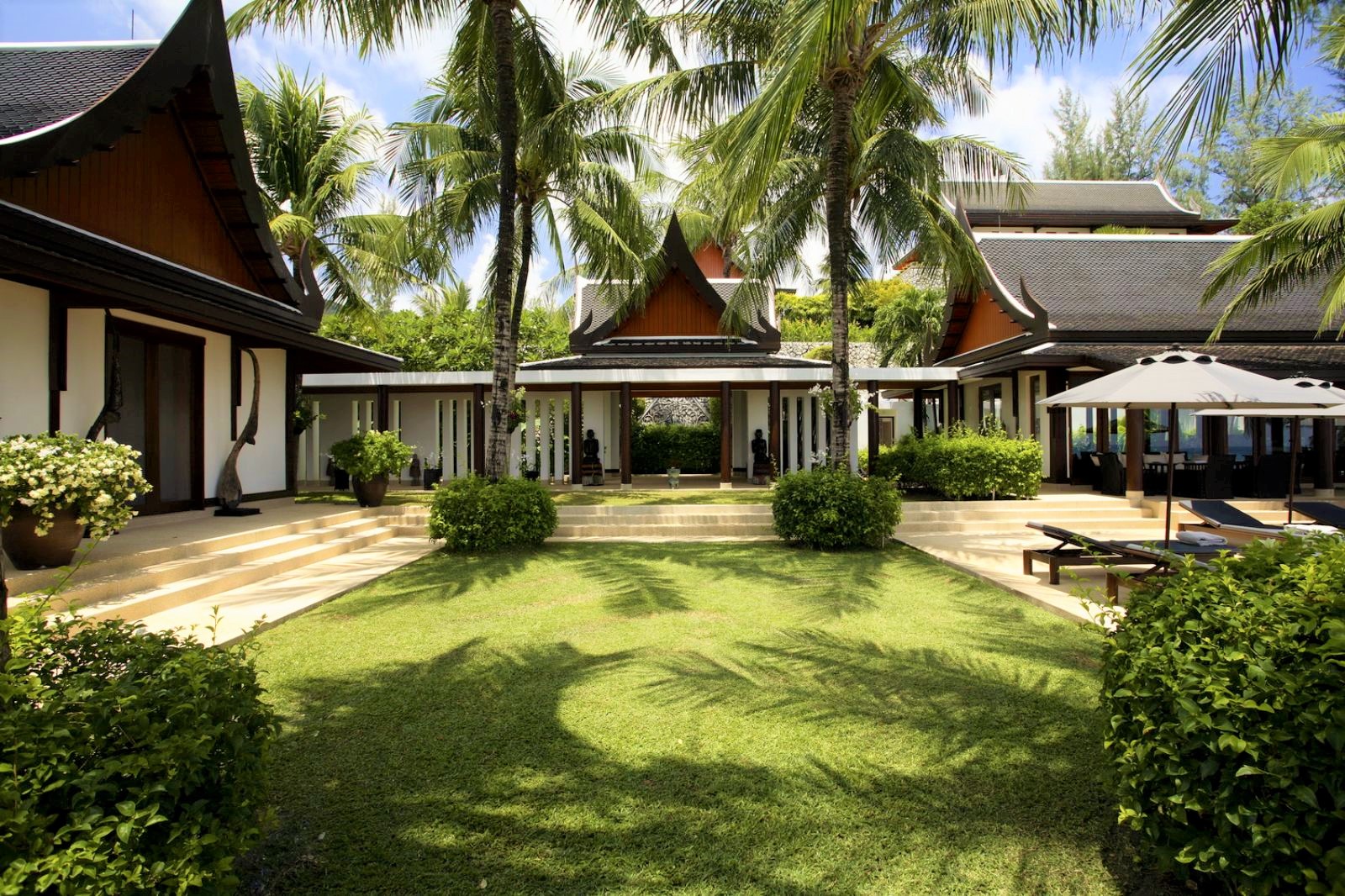 Entrance and gardens at Villa Laemson on the island of Phuket in Thailand