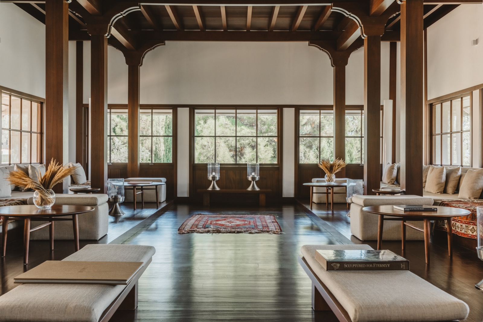 Comfortable seating at the Ottoman Lounge at luxury hotel Amanruya, Turkey