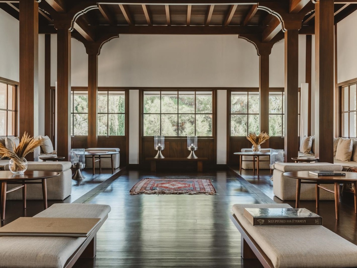 Comfortable seating at the Ottoman Lounge at luxury hotel Amanruya, Turkey