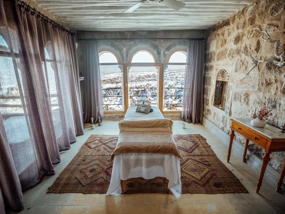 Treatment room in the spa and hammam at the Argos in Cappadocia Turkey