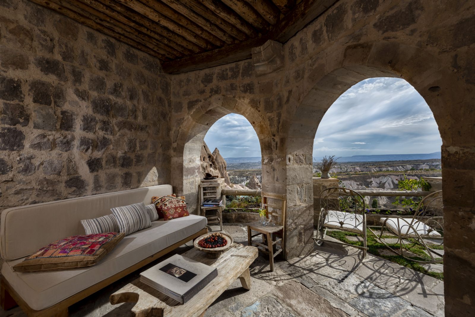 Private terrace of a suite at the Argos in Cappadocia Turkey