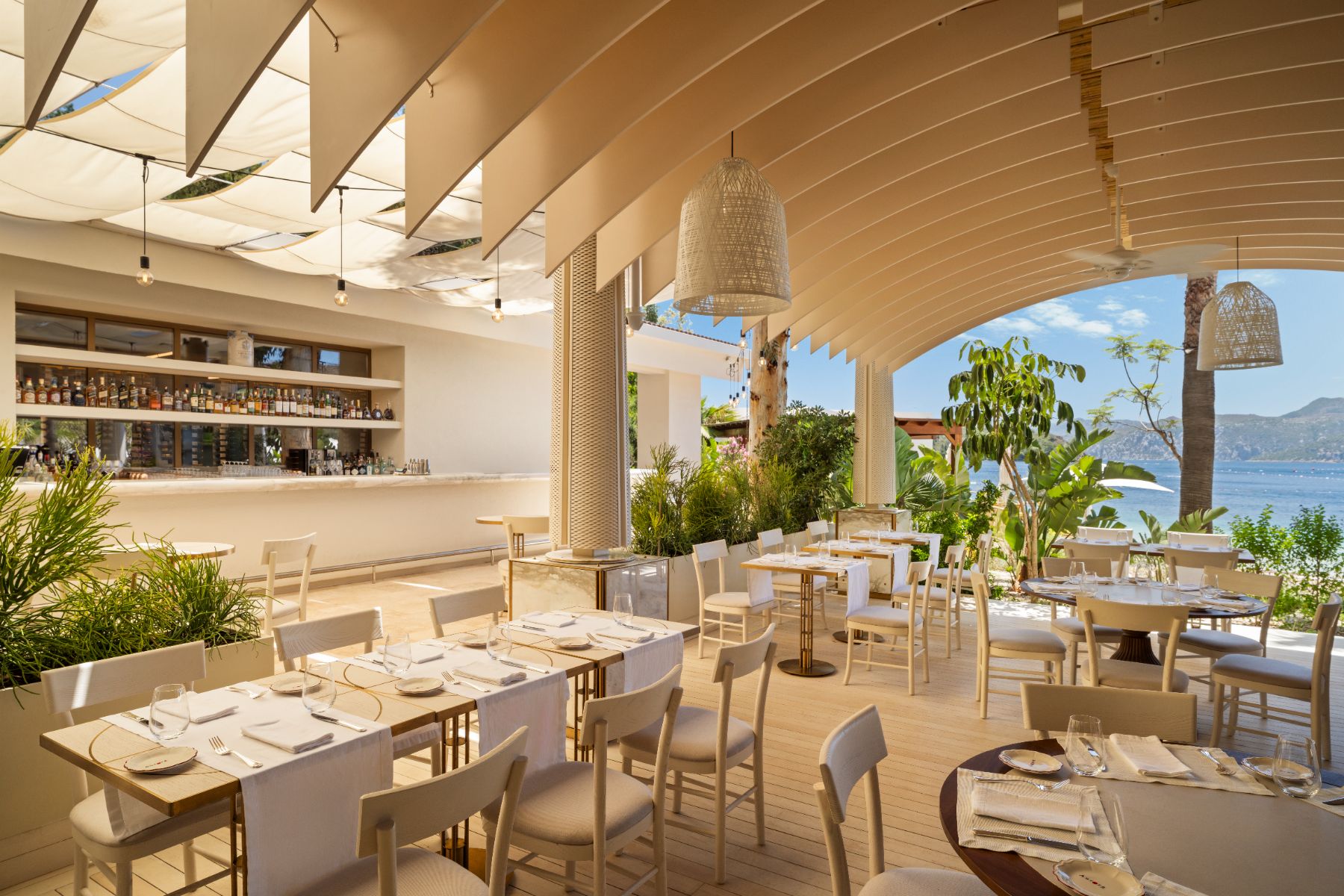 Interior of Capri restaurant at D-Maris Bay in Turkey