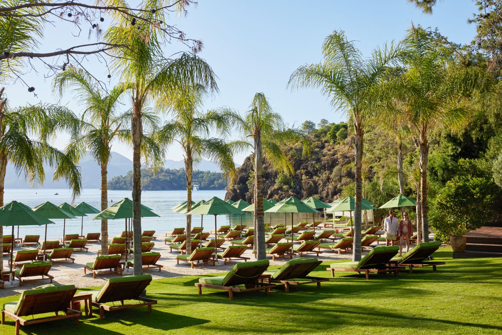 Luxury Hotel D Maris B Sun Loungers on Sandy Beach
