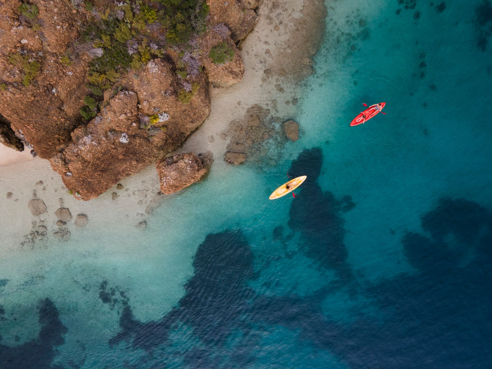 Kayaking on the grounds of D Maris Bay Hotel on the Datça Peninsula of Turkey.