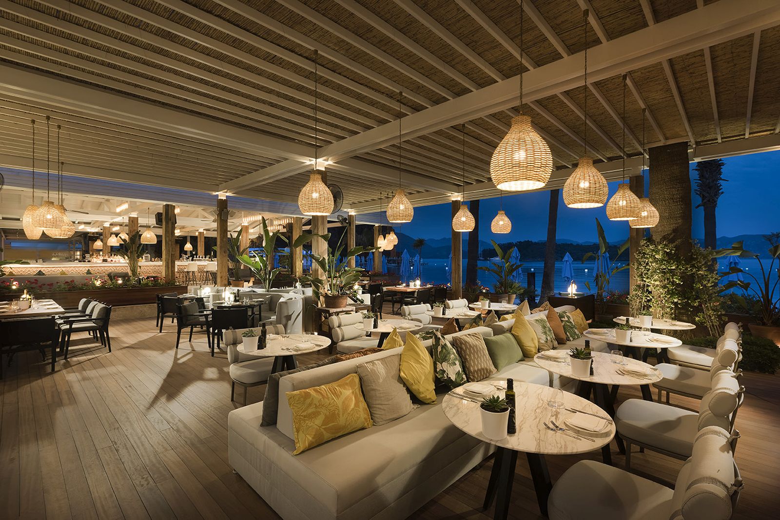 Bay Lounge, seaside dining and relaxing at luxury resort D-Maris Bay in Turkey