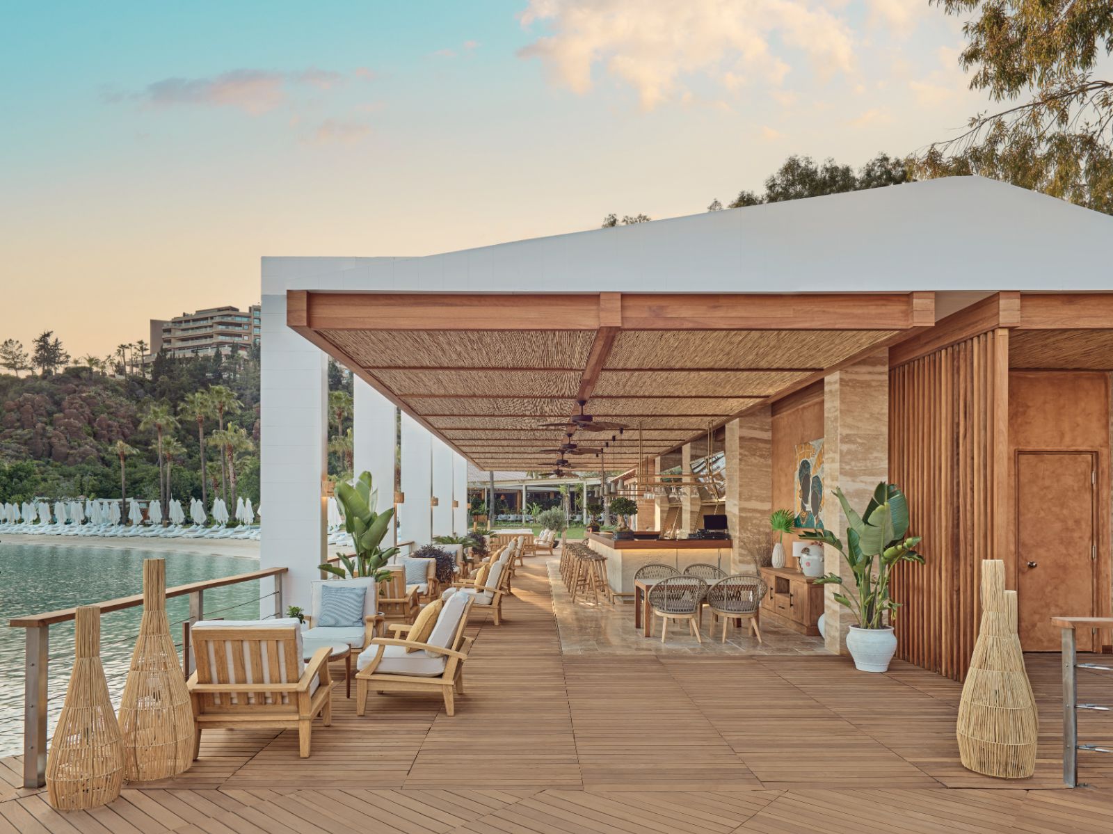 Lounge terrace at D Maris Bay Hotel on the Datça Peninsula of Turkey.