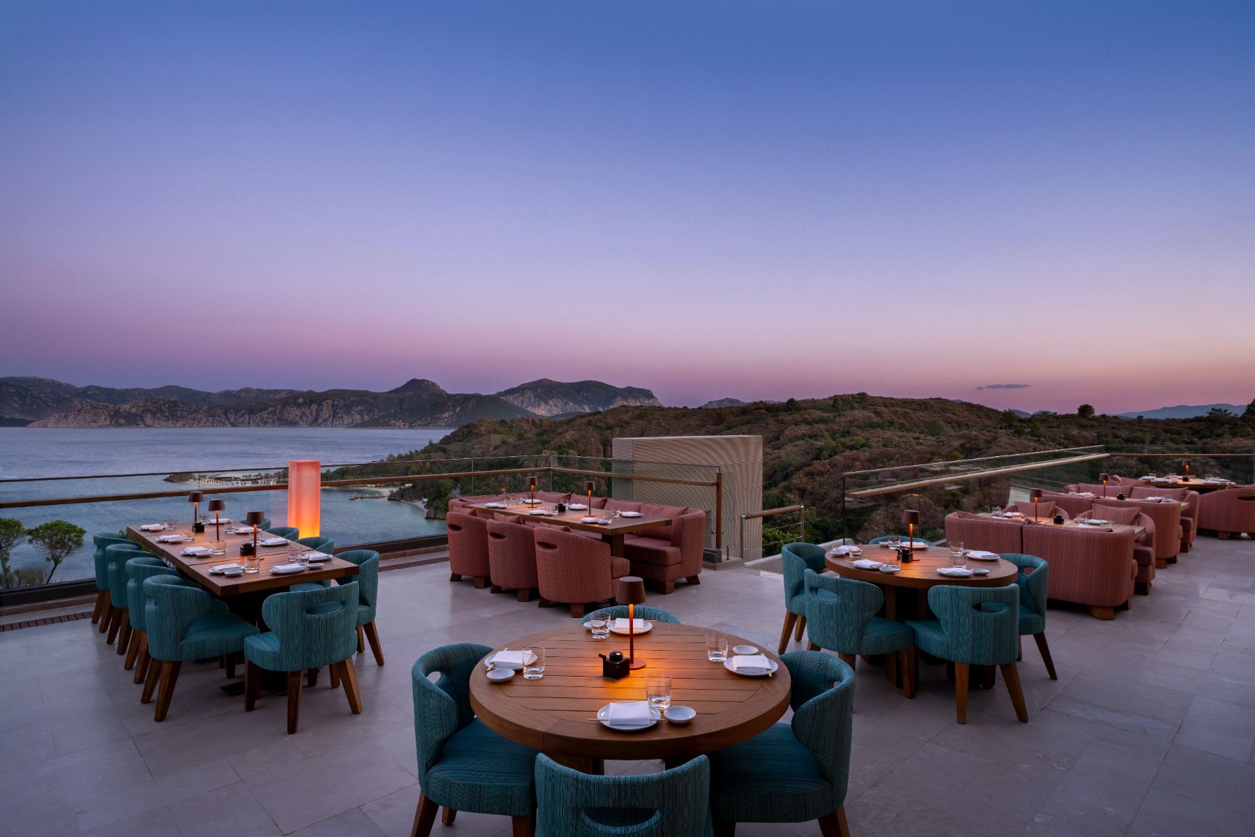 Zuma Restaurant at sunset at D-Maris Bay in Turkey