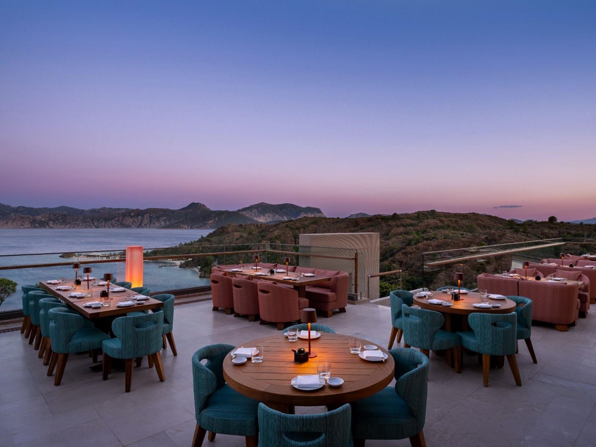 Zuma Restaurant at sunset at D-Maris Bay in Turkey