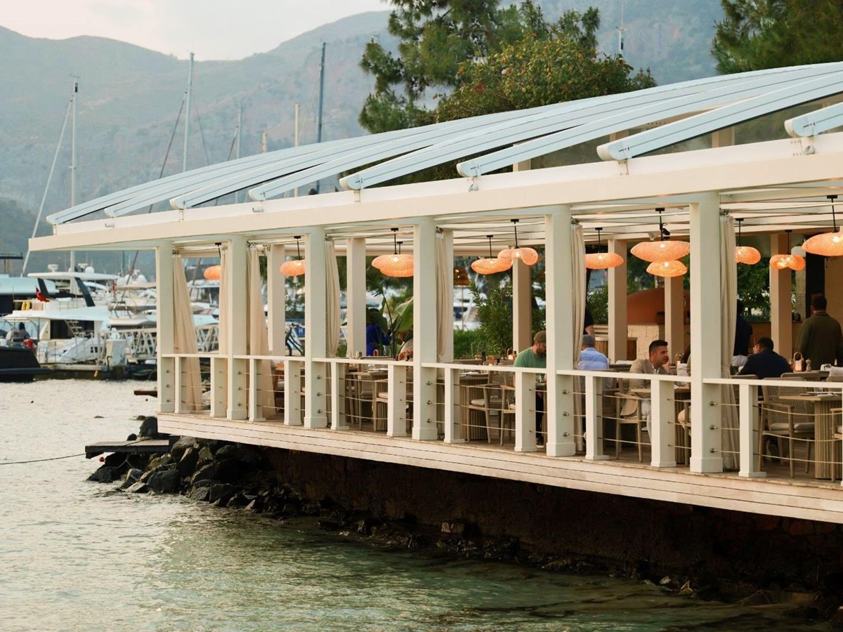 restaurant pier at D Resort Gocek in Turkey