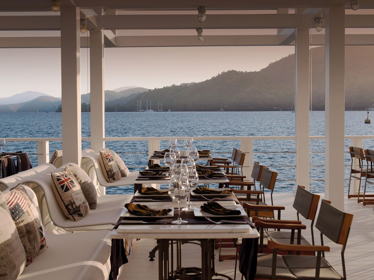 Restaurant with sea view at D-Resort Gocek, Turkey