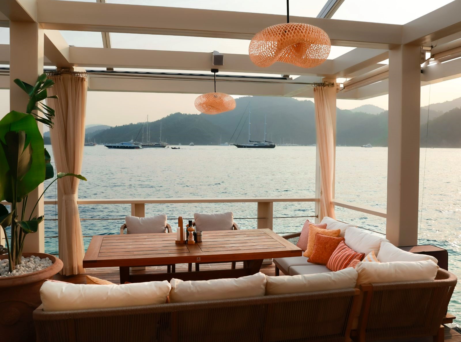 Terrace lounge area at D Resort Gocek in Turkey