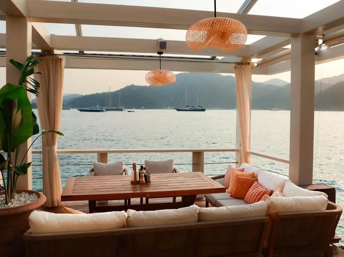 Terrace lounge area at D Resort Gocek in Turkey