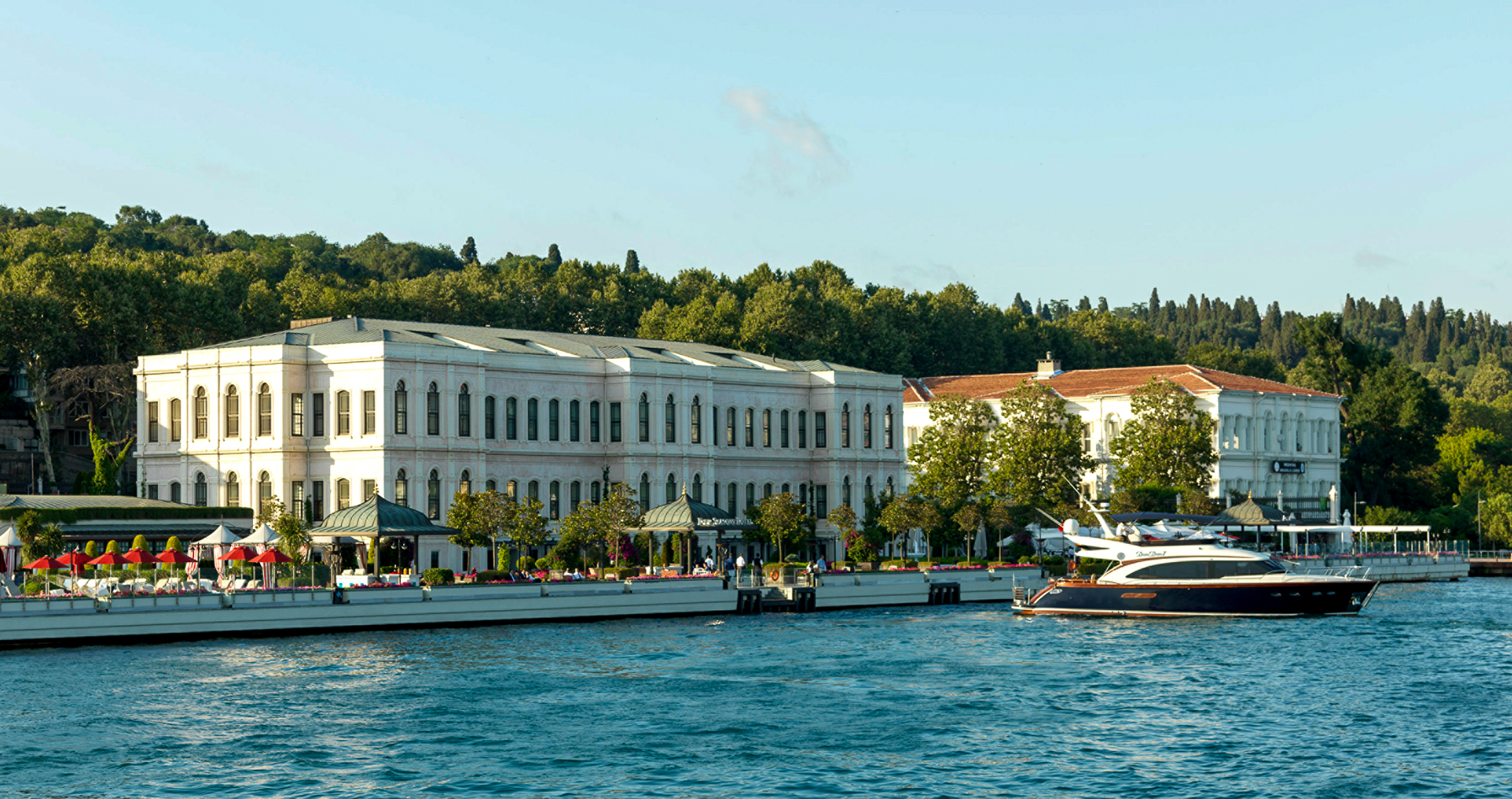 Facade and waterfront of Four Seasons Bosphorus in Turkey