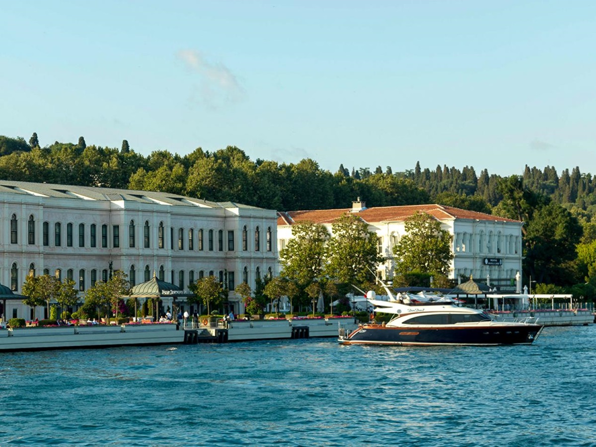 Facade and waterfront of Four Seasons Bosphorus in Turkey
