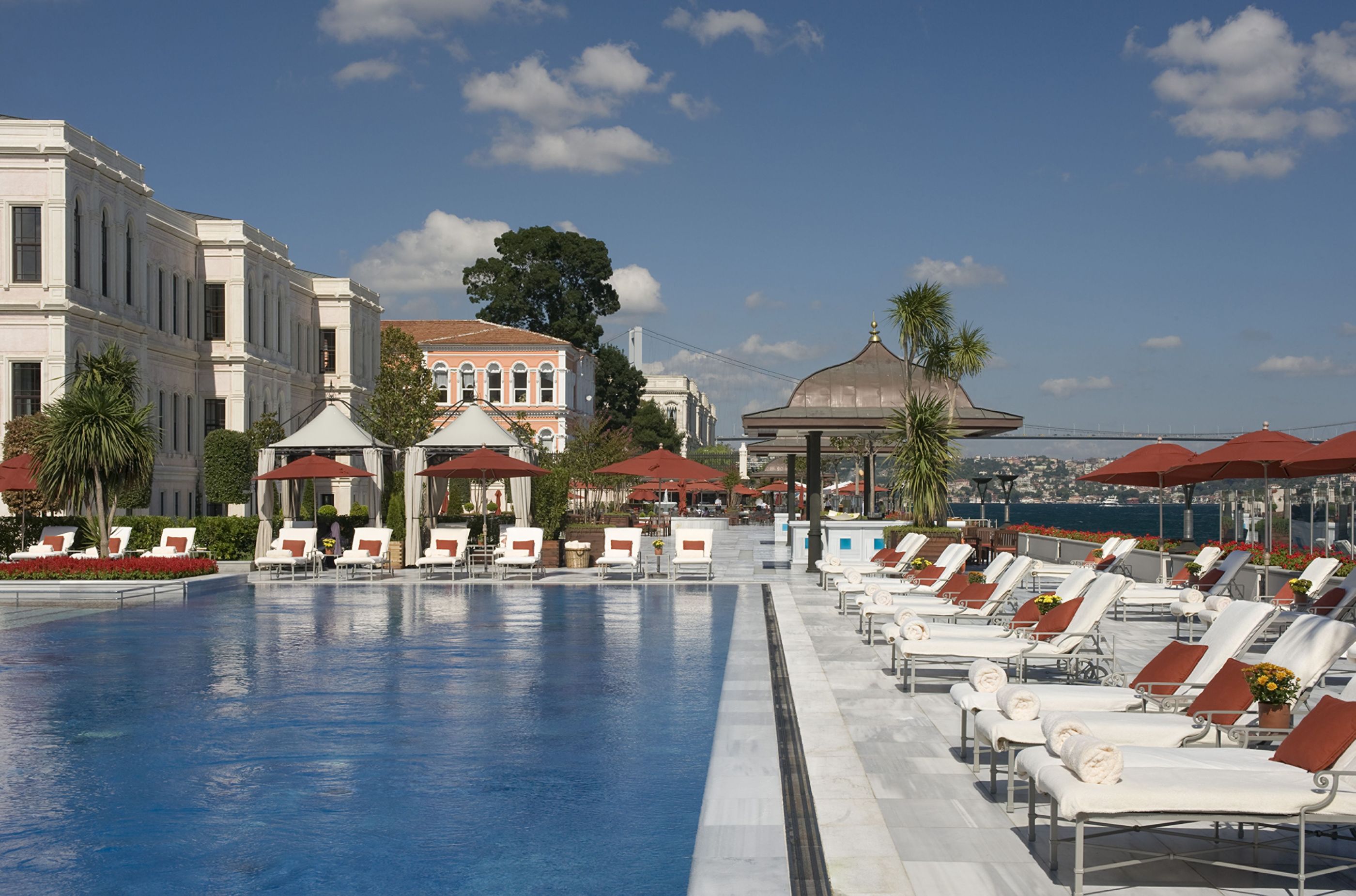 Outdoor swimming pool of Four Seasons Bosphorus, Turkey