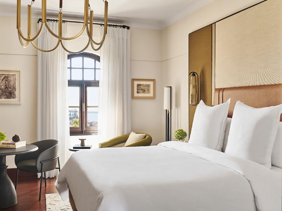 Comfortable guest room at the Four Seasons Istanbul Sultanahmet in Turkey