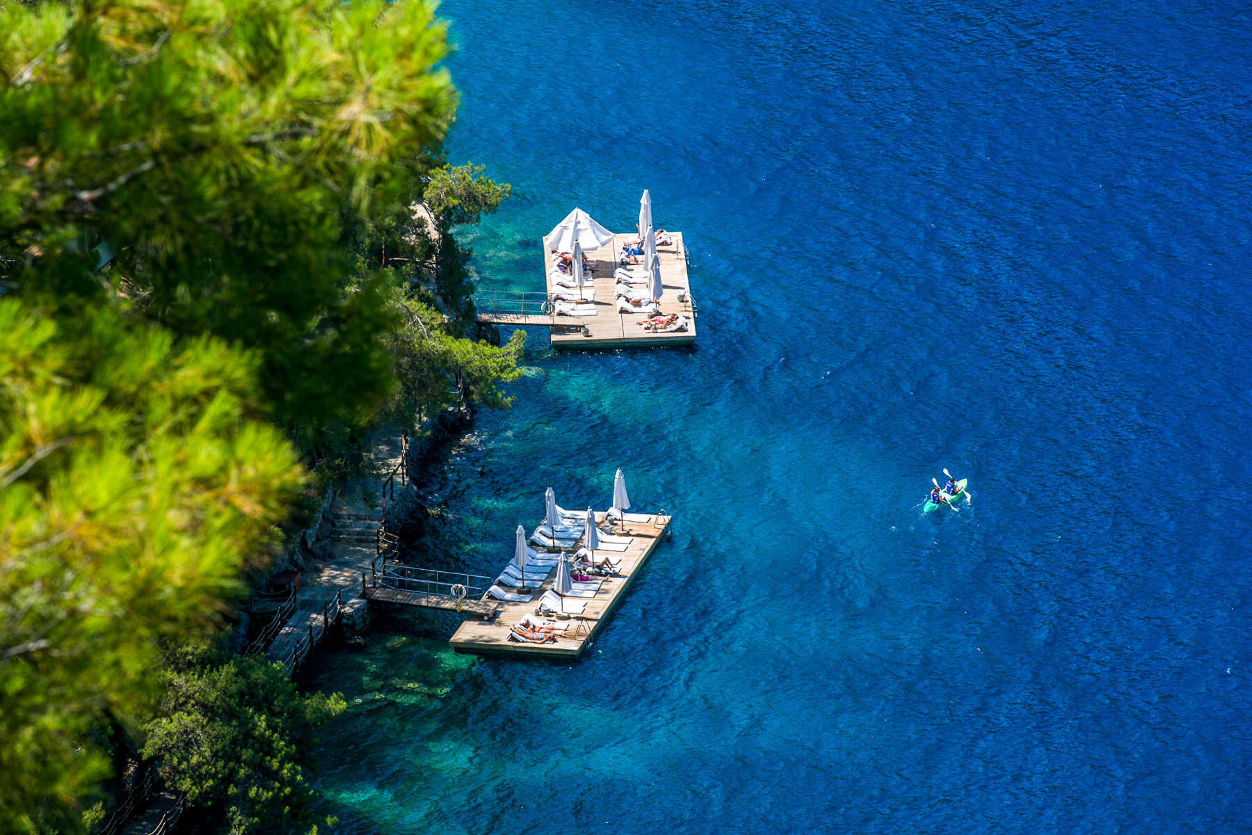 Floating decks at Hillside Beach Club in Turkey