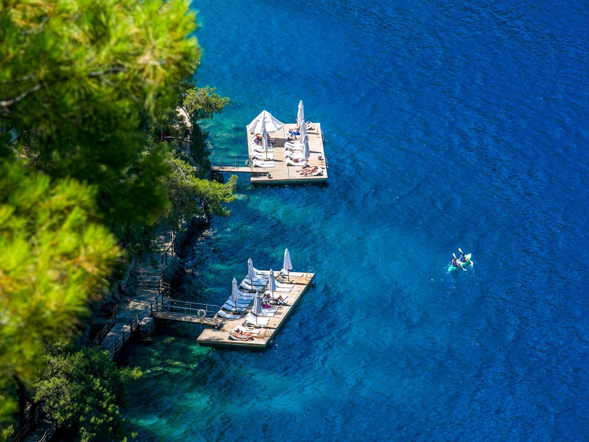Floating decks at Hillside Beach Club in Turkey