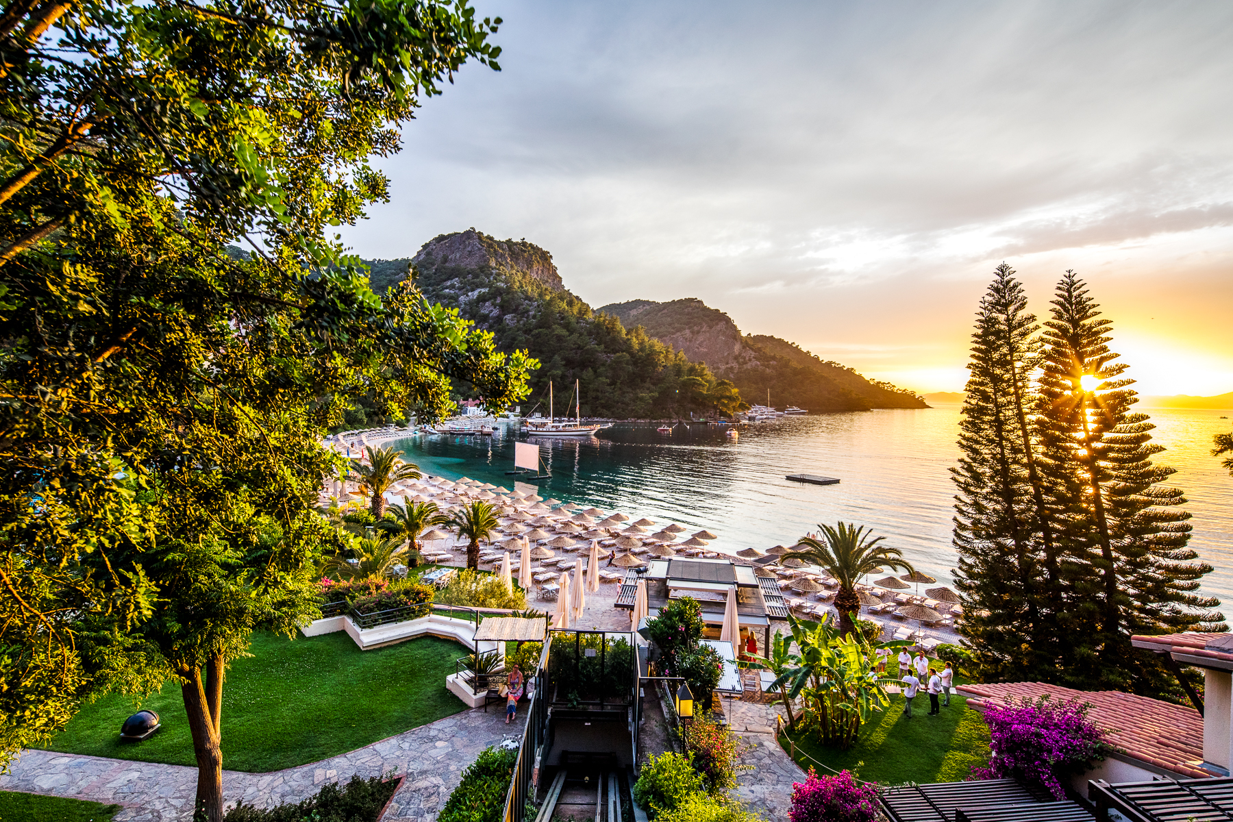 Main beach area at Hillside Beach Club in Turkey