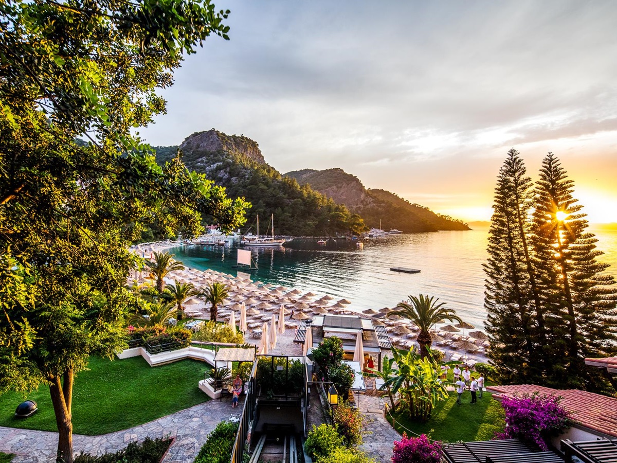 Main beach area at Hillside Beach Club in Turkey