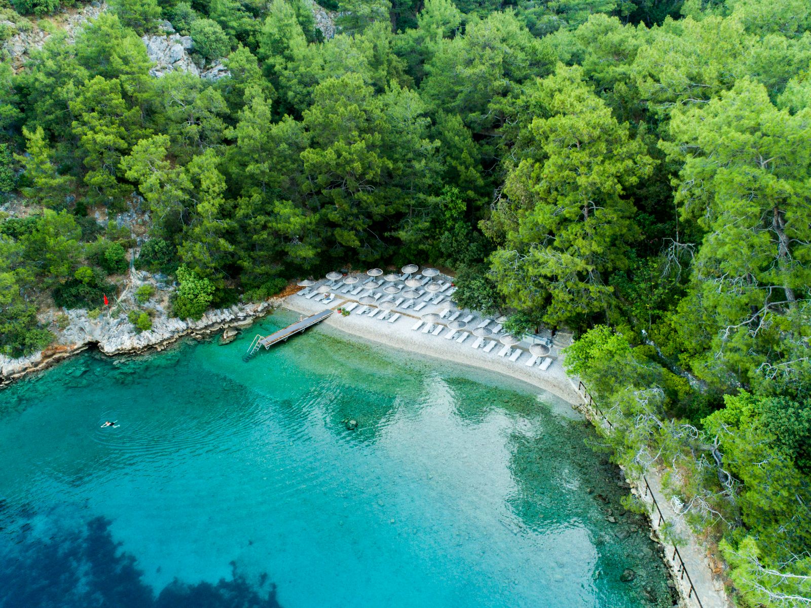 Luxury Resort in Turkey Hillside Beach Club Aerial Sea View of Private Sandy Beach