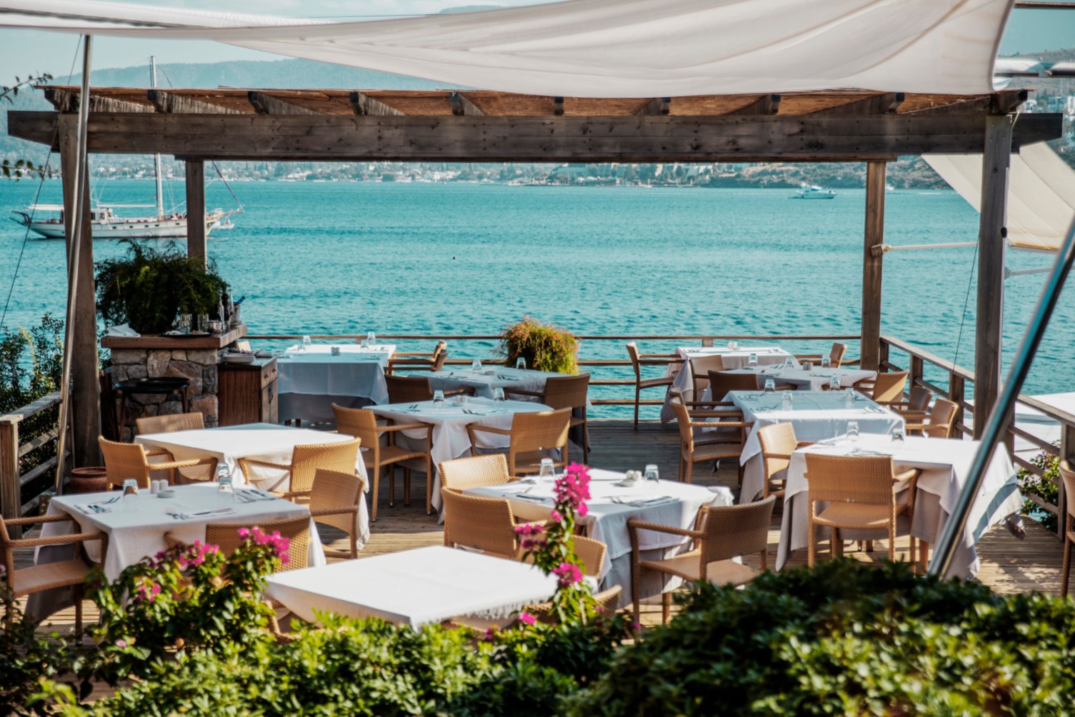 Outdoor dining at Macakizi Turkey