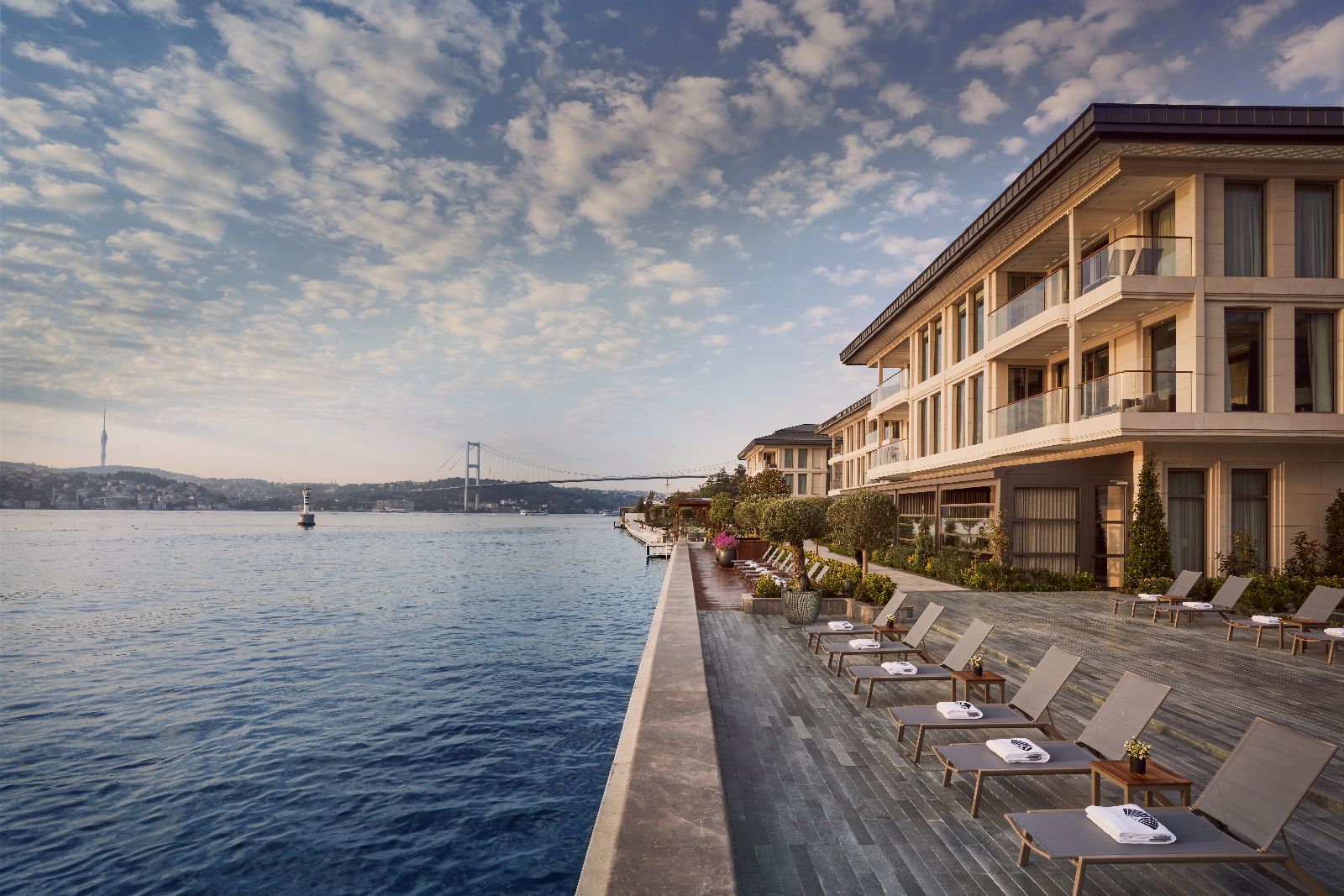 Waterfront terrace at the Mandarin Oriental Bosphorus Istanbul
