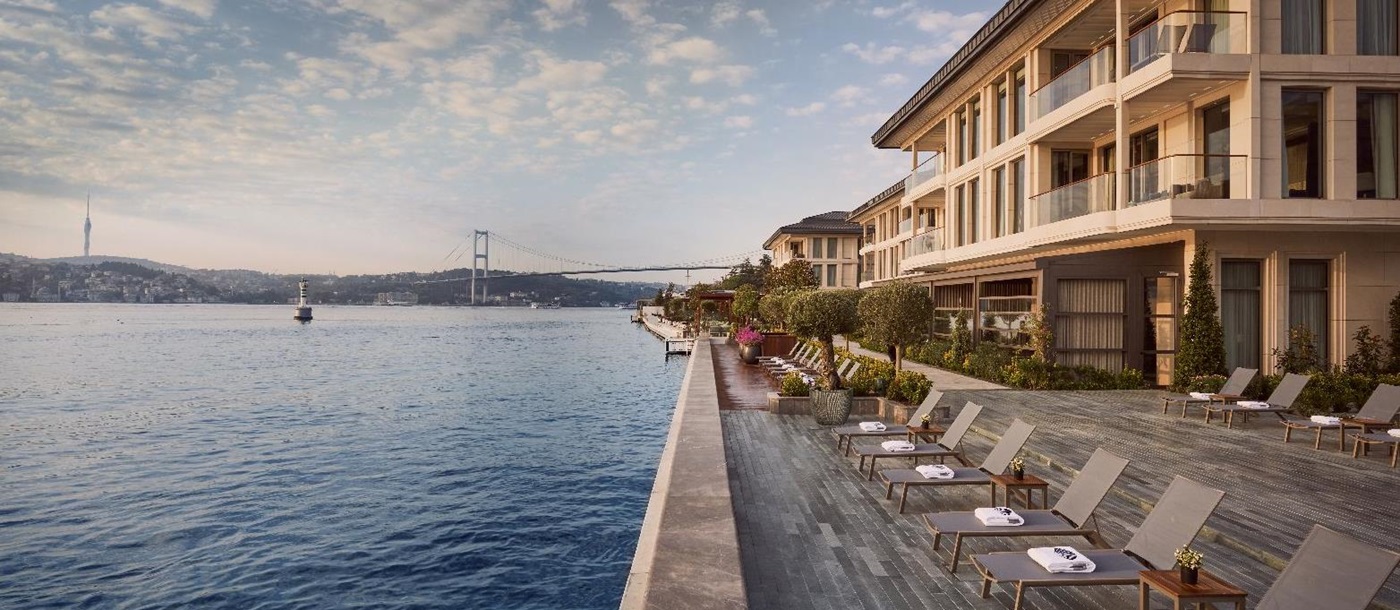 Waterfront terrace at the Mandarin Oriental Bosphorus Istanbul
