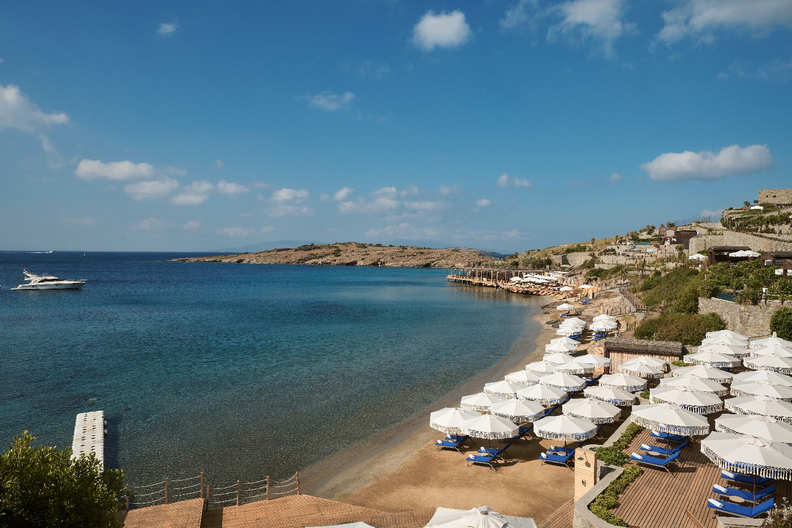 The beach at the Mett Bodrum hotel in Turkey
